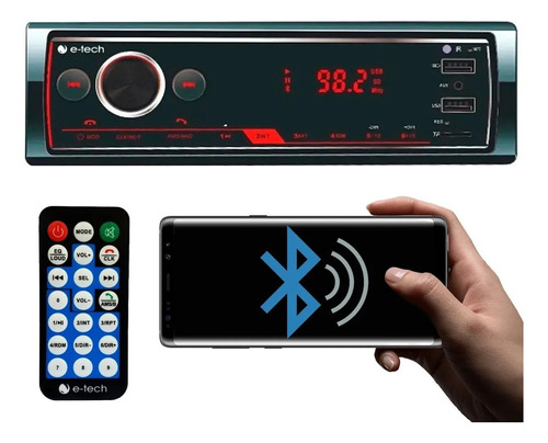 Radio Mp3 Automotivo Som Premium Etech Bluetooth 24h