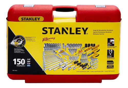 Imagen 9 de 11 de Juego De 150 Herramientas Mecanicas Racing Stanley R99-150la
