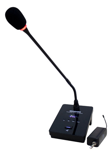 Microfone Gooseneck De Mesa Sem Fio Uhf Com Haste Flexivel