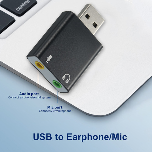 Tarjeta De Sonido Externa Usb 7.1 Usb A Micrófono De Auricul