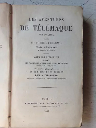 Les Aventures De Telemaque Fils D'ulysse Par Fenelon