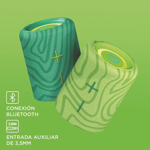 Parlante Portátil 2 en 1 Stromberg Mega Twin Ipx4 Bluetooth Color Verde lima