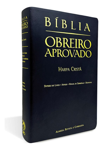 Bíblia Obreiro Aprovado Média Luxo Harpa Cristã Preta Cpadsp, De João Ferreira De Almeida. Editora Cpad, Capa Mole Em Português