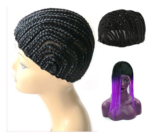 2 Piezas Negro Gorra De Peluca Elástico Uso Profesional