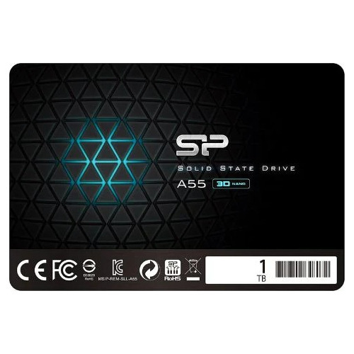 Imagen 1 de 3 de Disco Solido Ssd Silicon Power 1tb Sata A55 560/530mbps Color Negro