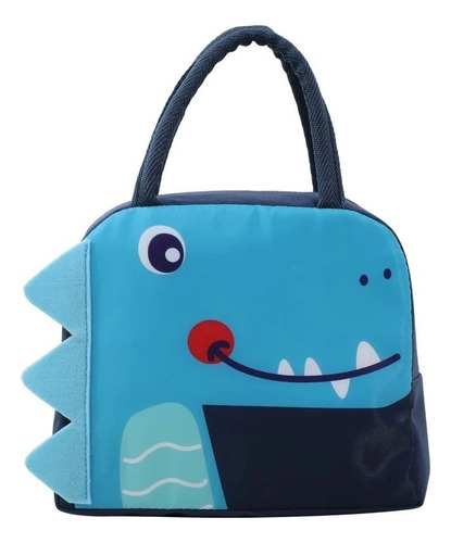 Lancheira Bolsa Térmica Kids Escolar Creche Bebê Bichinhos Cor Dino Azul