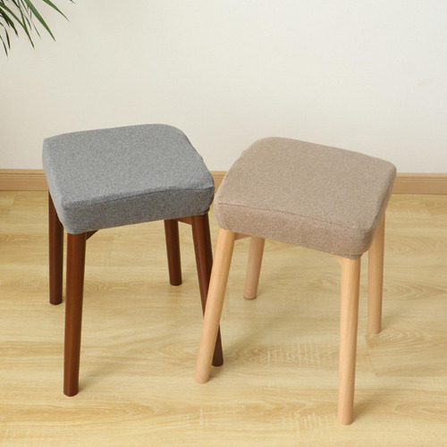 Taburete De Tocador Elástico Funda De Asiento Funda Gris B