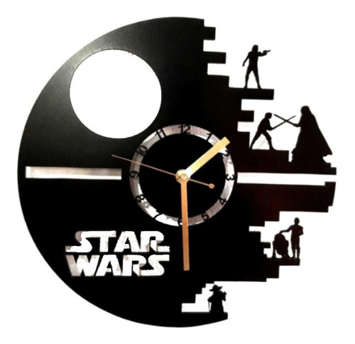 Reloj De Pared Star Wars Calado De Madera Andur Darth Vader 