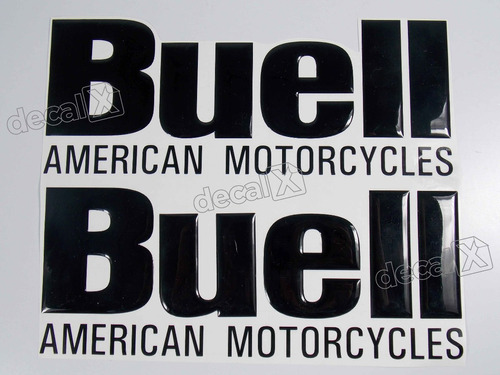 Emblema Adesivo Resinado Buell American Motocycle Preto