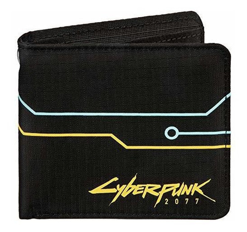 Jinx Cyberpunk 2077 Hack Bi-fold Nylon Wallet, Negro Jsd1a