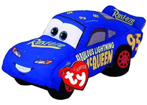 Ty Cars 3 Fabuloso Juguete De Peluche Rayo Mcqueen, Azul Color Blue