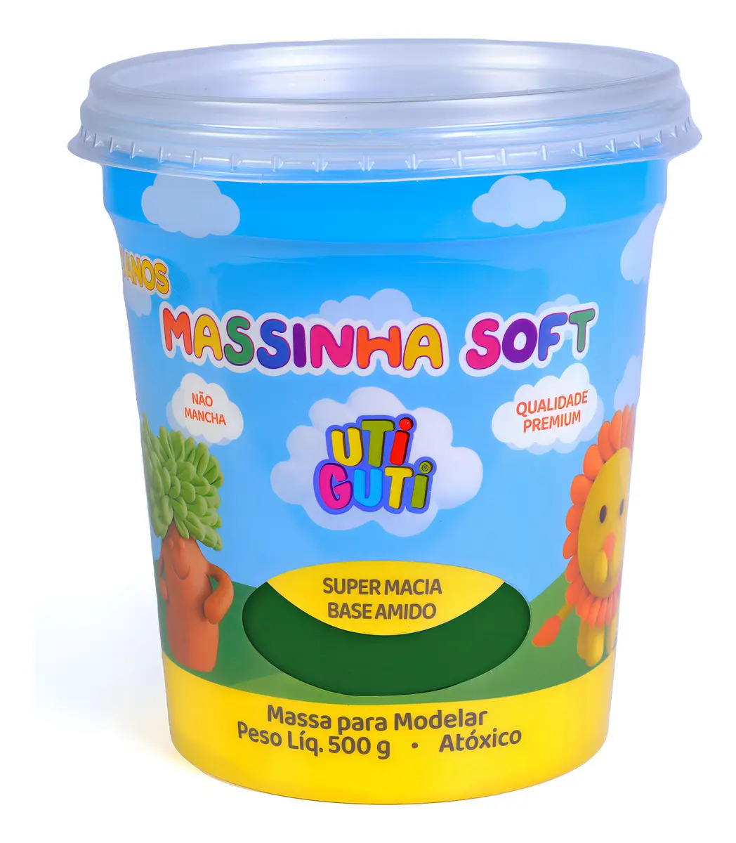 Massinha Modelar Uti Guti Soft 500g Não Tóxica Escolar