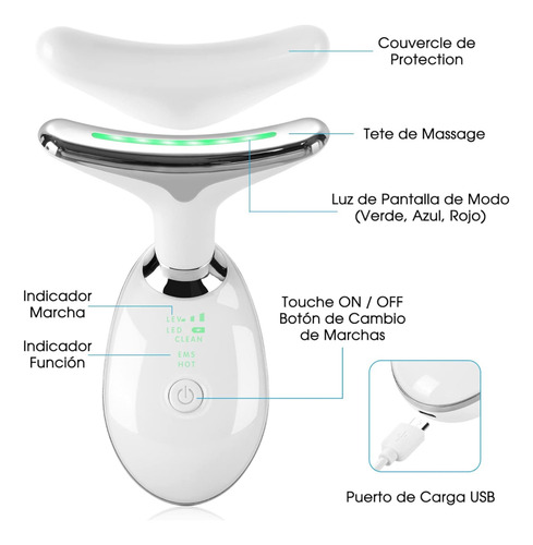 Masajeador Rf Facial Cuello Papada Rejuvenecimiento Firmeza