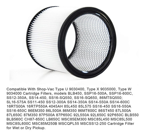 W Filtro Repuesto Para Aspiradoras Shop-vac Aspiradoras