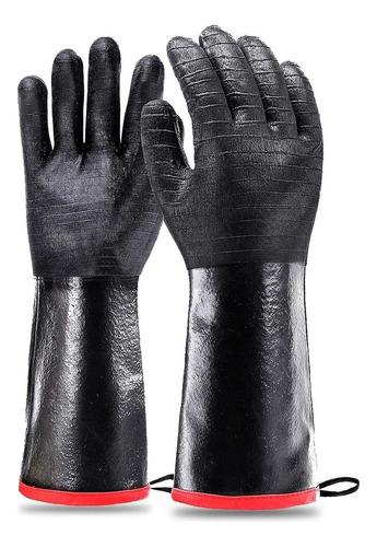 Guantes Para Asados Barbacoa Parrilla Cocina Anti Quemaduras Color Negro