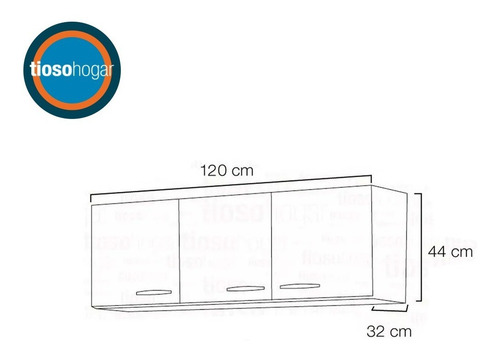 Imagen 4 de 10 de Alacena Melamina Cocina Puertas 120 Fresno Negro