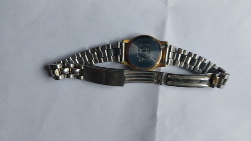 Reloj Pulsera Casio Ltp 1099 Mujer Japón 1990s Plateado Dorado Azul Oscuro (Usado)