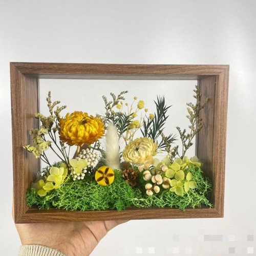 Moldura De Madeira Para Sombra, Flor Prensada, 8 Polegadas