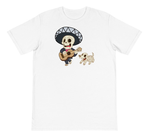 Playera Mexicana Dia De Muertos. Mariachi Esqueleto. México