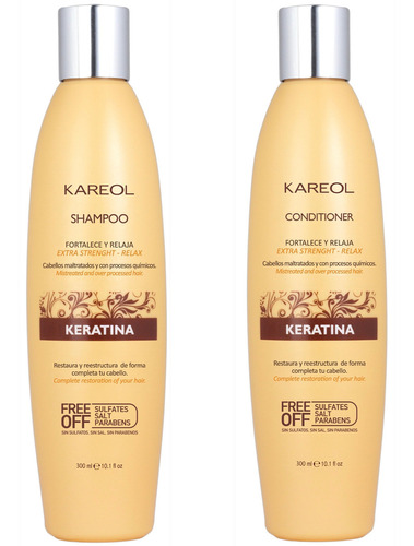  Kareol Keratina · Restaura Fortalece Y Nutre · Shampoo Y Acc