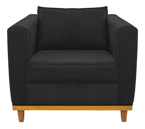 Kit Sofá 2 Lugares E 2 Poltronas Europa Suede Preto - Adj