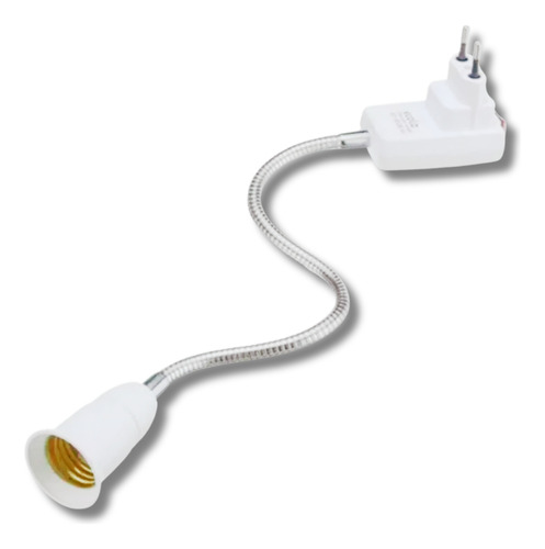 Soquete C/ Tomada Bocal E27 Bivolt 60cm Flexível Lâmpada Luz