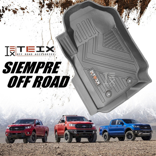 Imagen 2 de 7 de Tapetes Ford Ranger 2015 3 Piezas Uso Rudo Negro