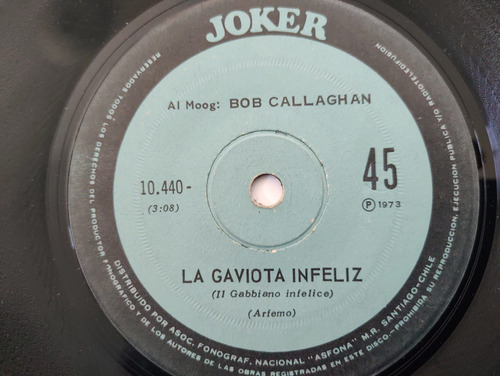 Vinilo Single De Bob Callaghan Tema Del Padrino ( B83-p182 (Usado)
