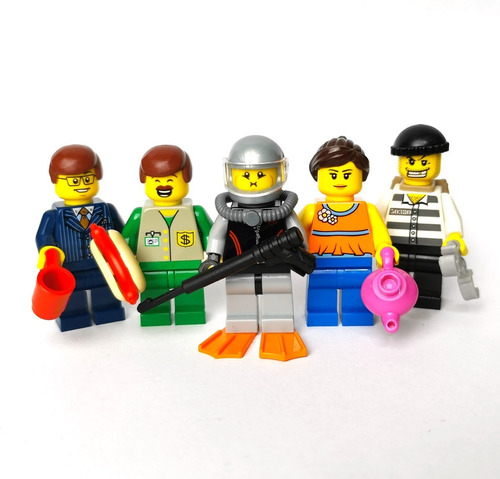 Lego De 5 Minifiguras Originales Lote #13 Buzo Etc