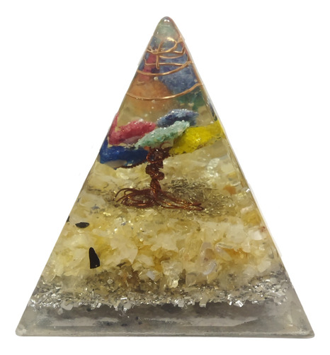 Pirámide Energética Piedras Naturales, 7 Chakras Y Orgón