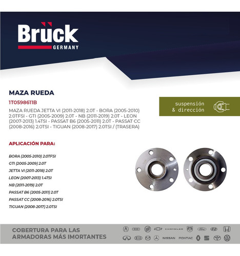Maza Rueda Beetle 2013 2.0 16v Tras 1t0598611b