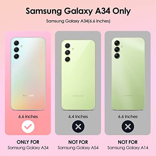 Funda Para Galaxy A34 5g Negro & Rosa Delgado Plastico Tpu
