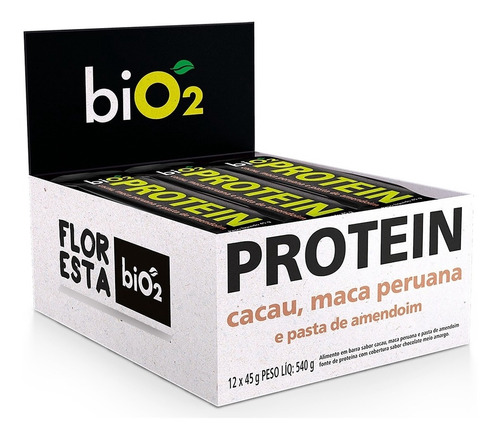 Barra Proteína Cacau Maçã Peruana Bio2 S/ Gluten 12x45g 