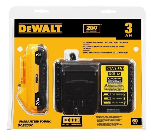 Kit Bateria y Cargador 20v Máx Dewalt DCB230C