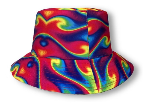 Gorro Bucket Hat Sombrero Pescador Tipo Tie Dye Unisex 