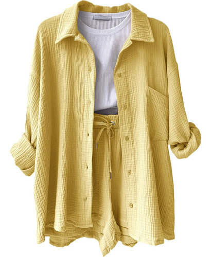 // Conjunto Casual De Camisa Con Solapa Y Pantalones 1