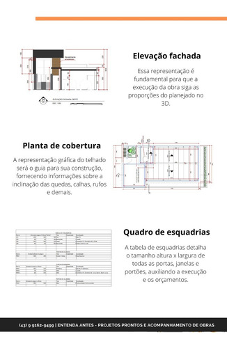 Imagem 7 de 7 de Planta De Casa 3 Quartos - Projeto Arquitetônico Completo