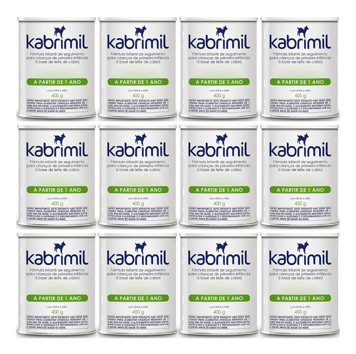 Fórmula Infantil Kabrimil Leite De Cabra 400g Kit C/12 Latas