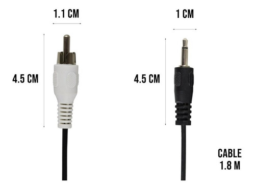 Imagen 4 de 10 de Cable De Audio Y Video Rca Macho A 3.5mm St Y 3.5mm Mo