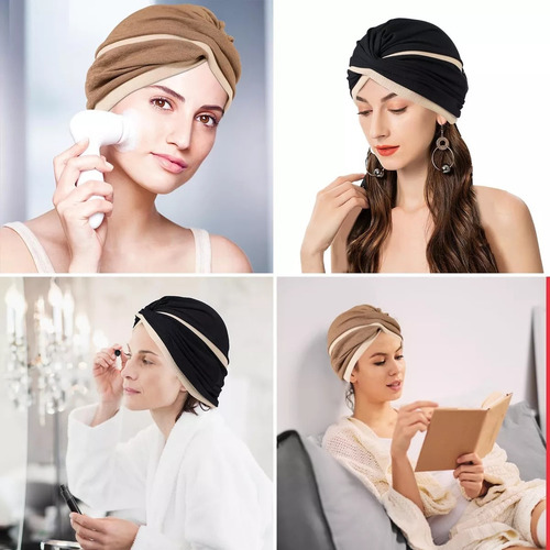 -- 2 Turbantes For Mujer, Gorro Plisado For La Pérdida De
