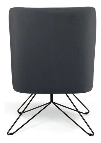 Kit de 2 sillones decorativos Orby Pérsia Suede Domi Grey, diseño de tela lisa