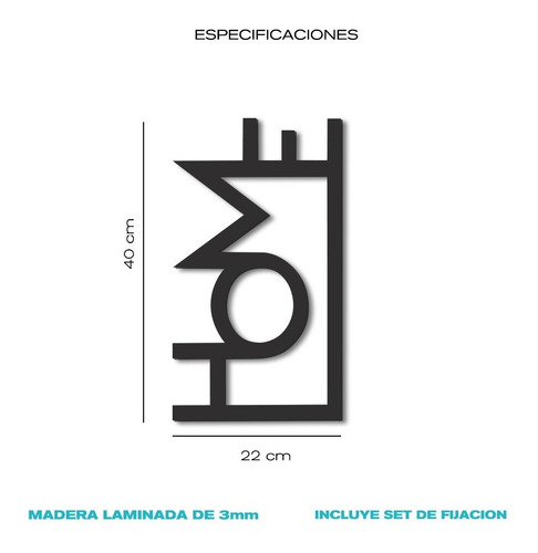 Imagen 4 de 4 de Cuadro Decorativo En Madera Calada Home Mural