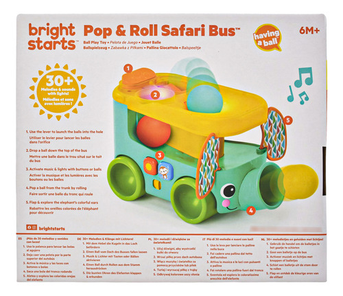 Pop And Roll Safari Bus Luz Y Sonidos Bright Starts