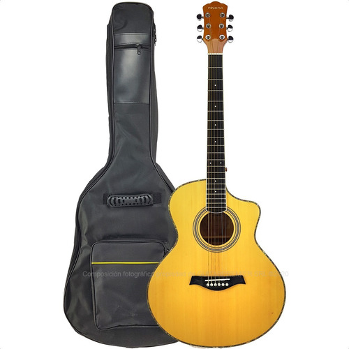 Guitarra Electroacustica Eq Afinador Funda Acolchada Premium