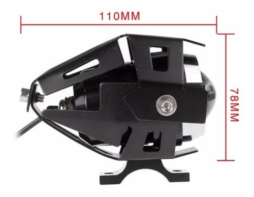 Imagem 4 de 6 de Par Farol Milha Auxiliar Led Cree U5 Moto 6500k Tipo Xenon