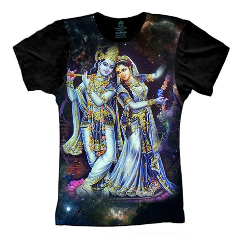 Camiseta Indiana Deuses Hindu Krishna Divindade