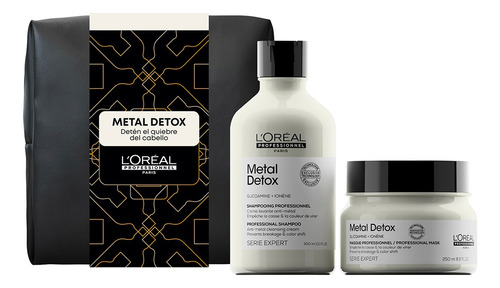  Pack L'oreal Metal Detox Anti-quiebre Shampoo + Máscara
