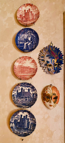 Set De Platos Decorativos De Porcelana Japoneses E Inglesa Varios Ilustrados (Usado)