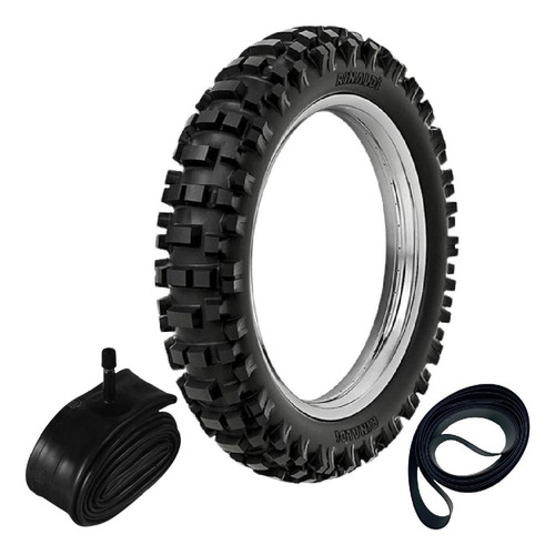 Kit Pneu 110/100-18 Rmx35 Rinaldi + Câmara + Cinta
