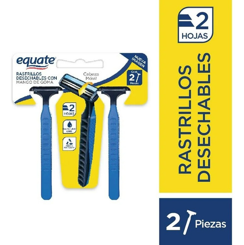6 Pza Rasuradoras Equate Para Hombre Antidesliz Mango De Gom